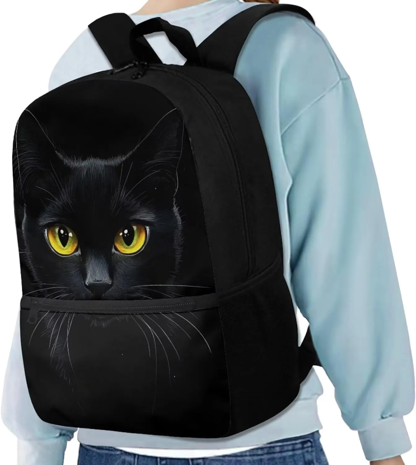 Black Cat Print Kids Backpack for Boys Girls Elementary School Backpacks Children Bookbags Primary Kindergarten Backpack