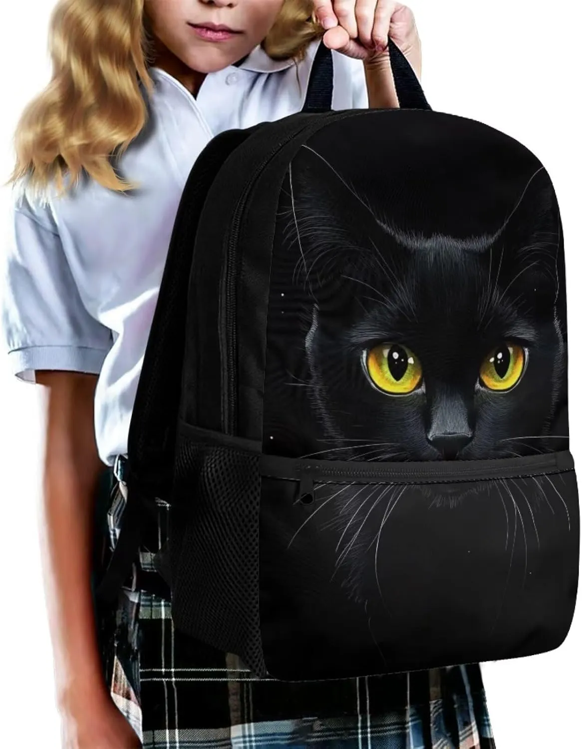 Black Cat Print Kids Backpack for Boys Girls Elementary School Backpacks Children Bookbags Primary Kindergarten Backpack