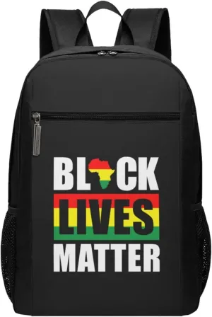 Black Lives Matter African American Travel Laptop Backpack, Business Anti Theft Slim Sturdy Laptops Backpacks, College Computer Bag Gift for Men & Women Fits 17 Inch Notebook,Black