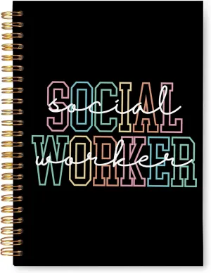 Black Social Worker Gifts Journal,Social Worker Notebook, Social Worker Appreciation Gifts, Social Worker Gifts for Women, Social Worker Office Decor, Hardcover Spiral Notebook 5.5x8.3 Inch