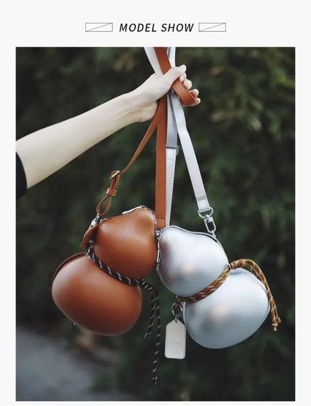 Black style wine gourd bag, single shoulder, ins trendy, backpack, crossbody bag，sports travel, suitable for cosplay