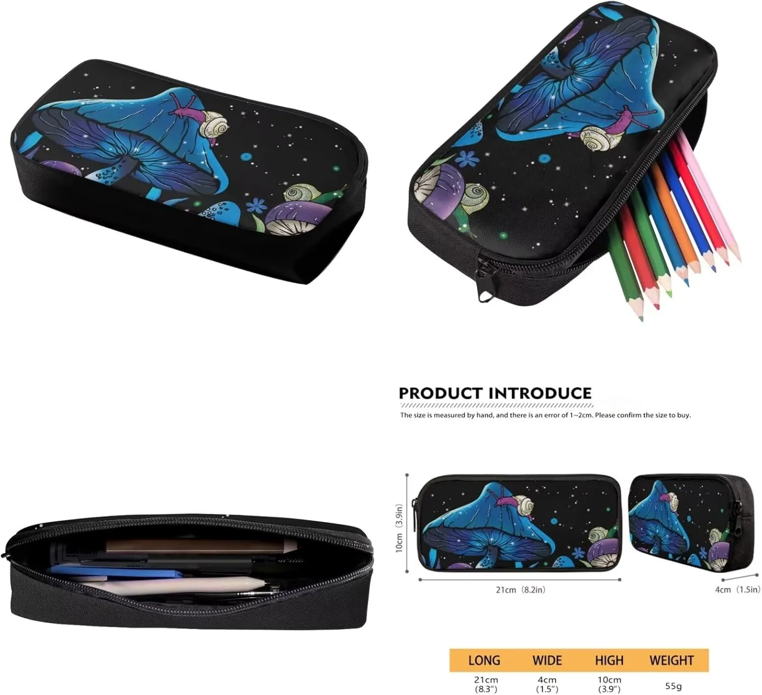 Blue Mushroom 3 Piece Kids Backpack Set School Backpacks for Girls Women Teacher Bookbag for Preschool Elementary Primary School Bags with Lunch Box Pencil Case Lightweight