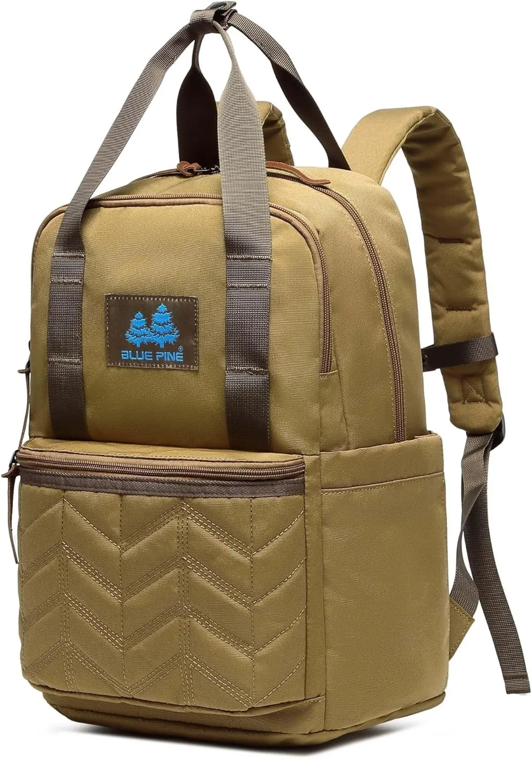 BLUE PINE 14 Inch Laptop Backpack, Lightweight and Portable Casual Daypack for Men Women and Adult (Bark, Medium)