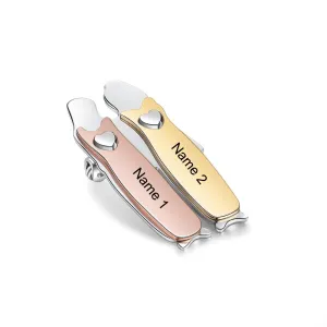 Bond Between Sister Custom Engraved Pin - Two Sisters