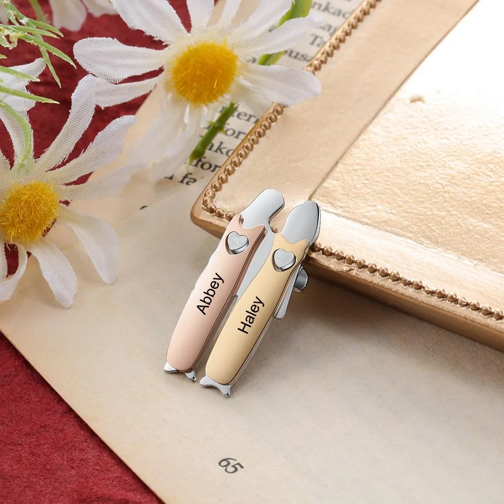 Bond Between Sister Custom Engraved Pin - Two Sisters