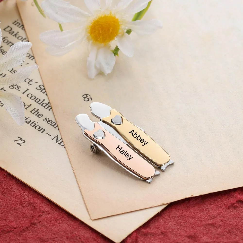 Bond Between Sister Custom Engraved Pin - Two Sisters