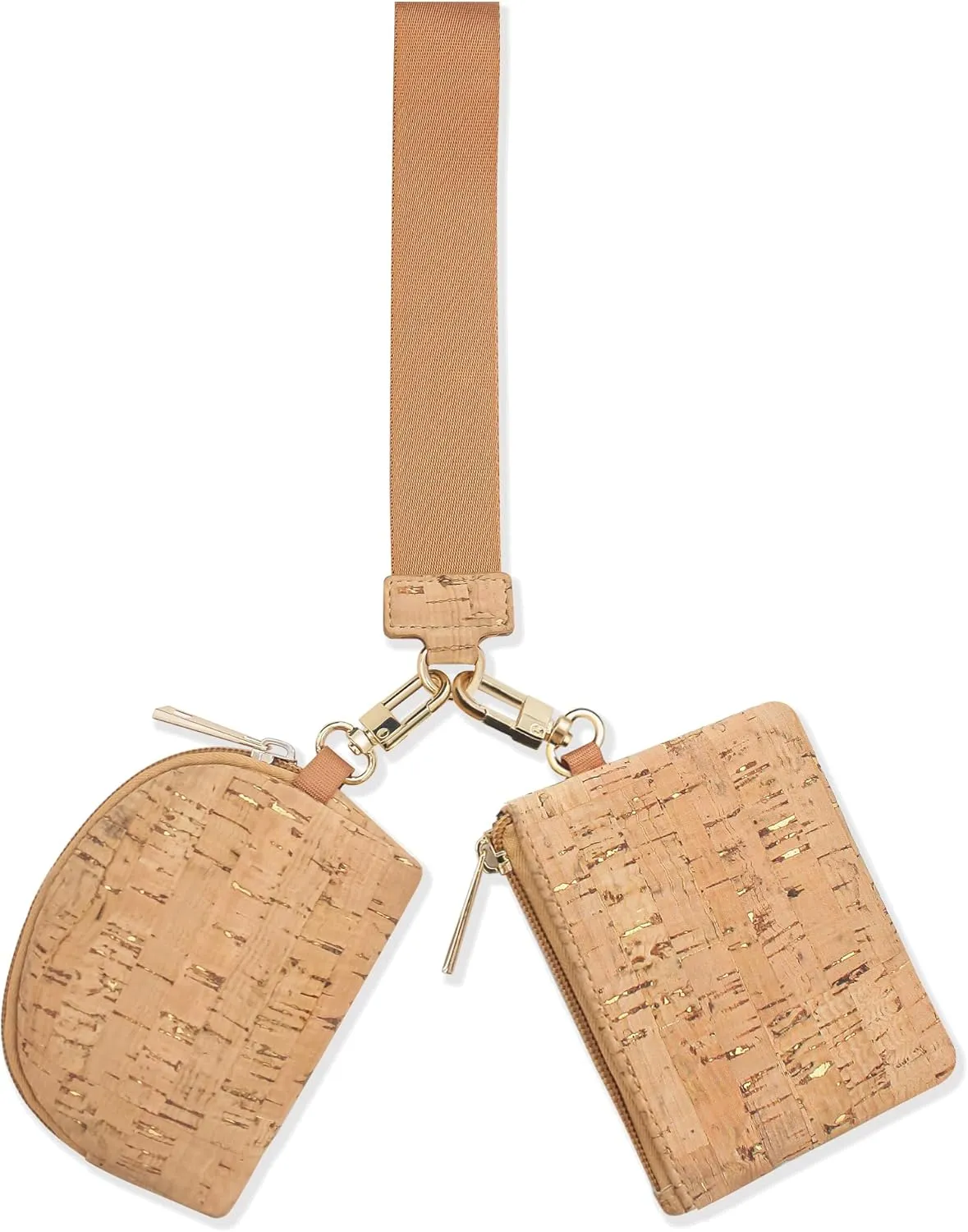 boshiho Vegan Cork Wallet, Women’s Purse Slim Zipper Design with Card Holder Coin Pocket Purse Eco-friendly Vegan Gift