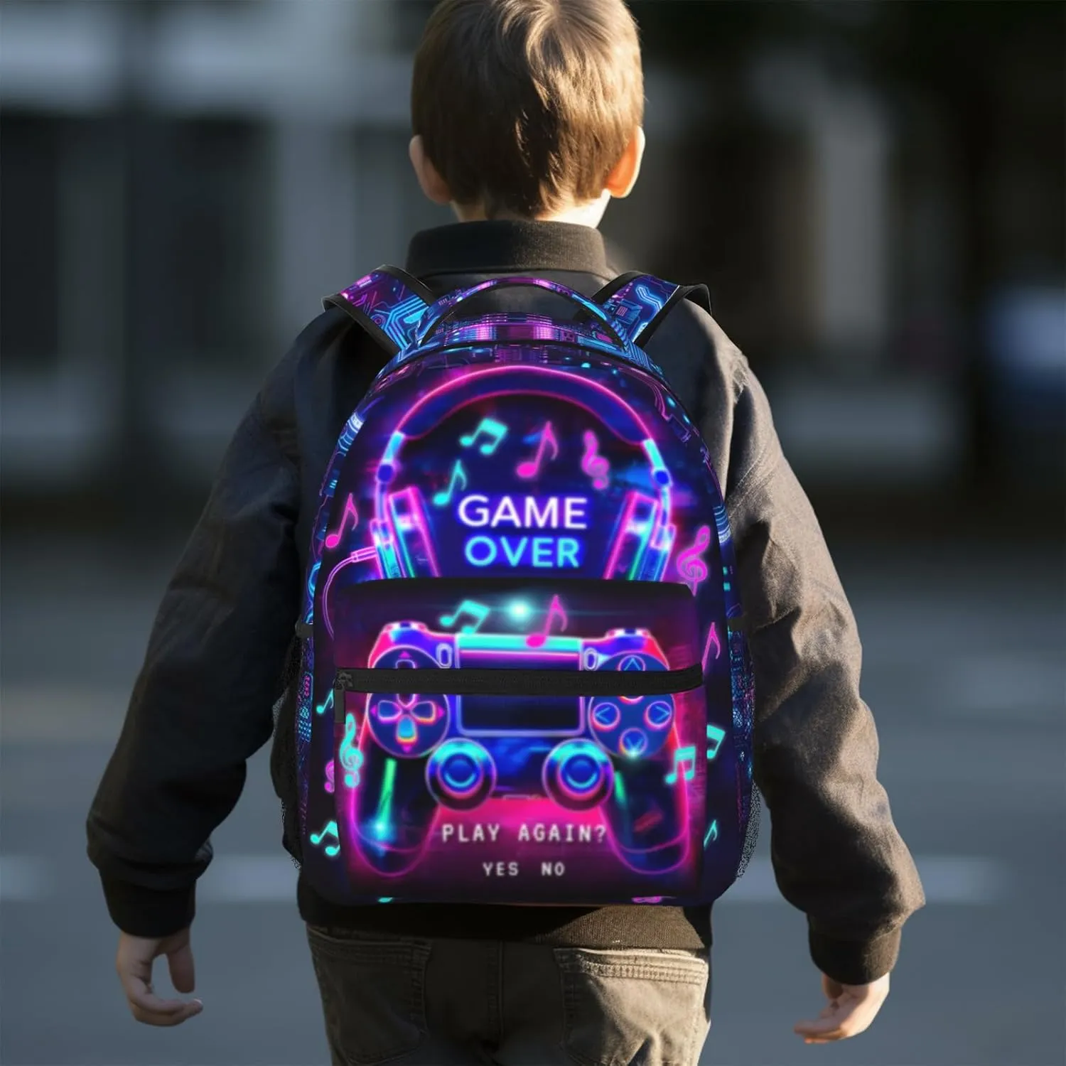 Boys Backpack Game Backpacks Video Game School Backpack for Ages 6-18 Kids Teens Elementary Middle School Bookbag Travel Back Pack