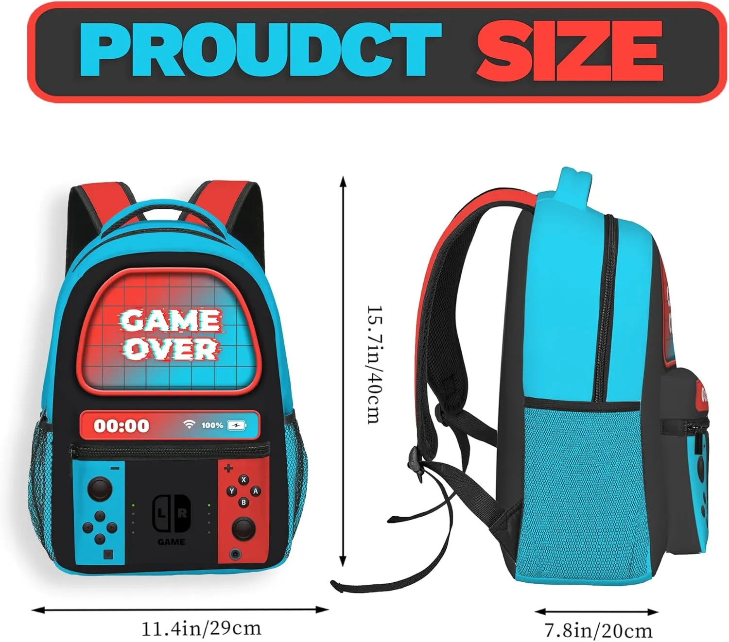 Boys Backpack, Gamer Backpacks For Kids Children Teens, Video Game Bookbag, Large Travel Laptop Backpacks