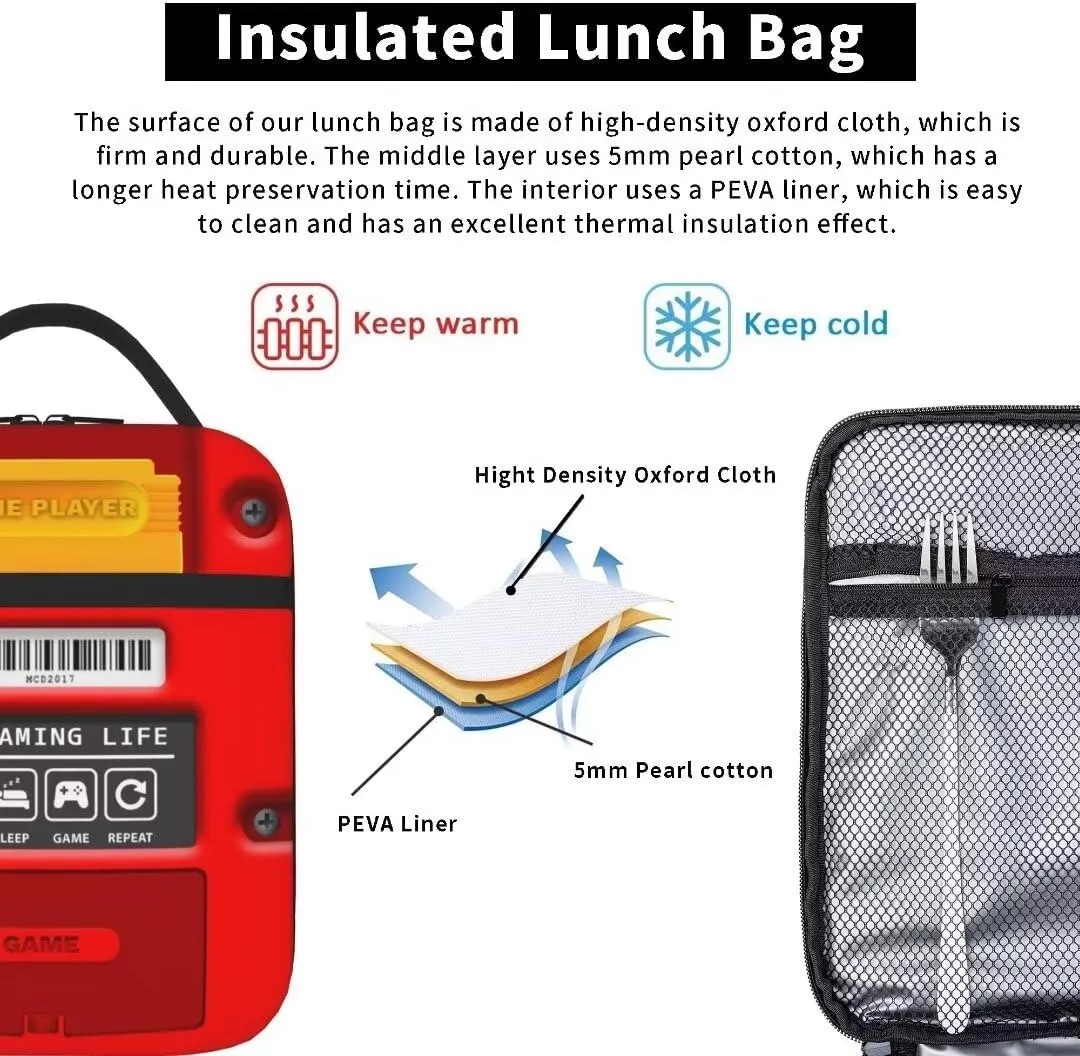Boys Backpack Set With Lunch Bag and Pencil Case, Gamer Backpacks For Kids Boys Children Teens, Video Game Bookbag, Large Travel Laptop Backpacks…