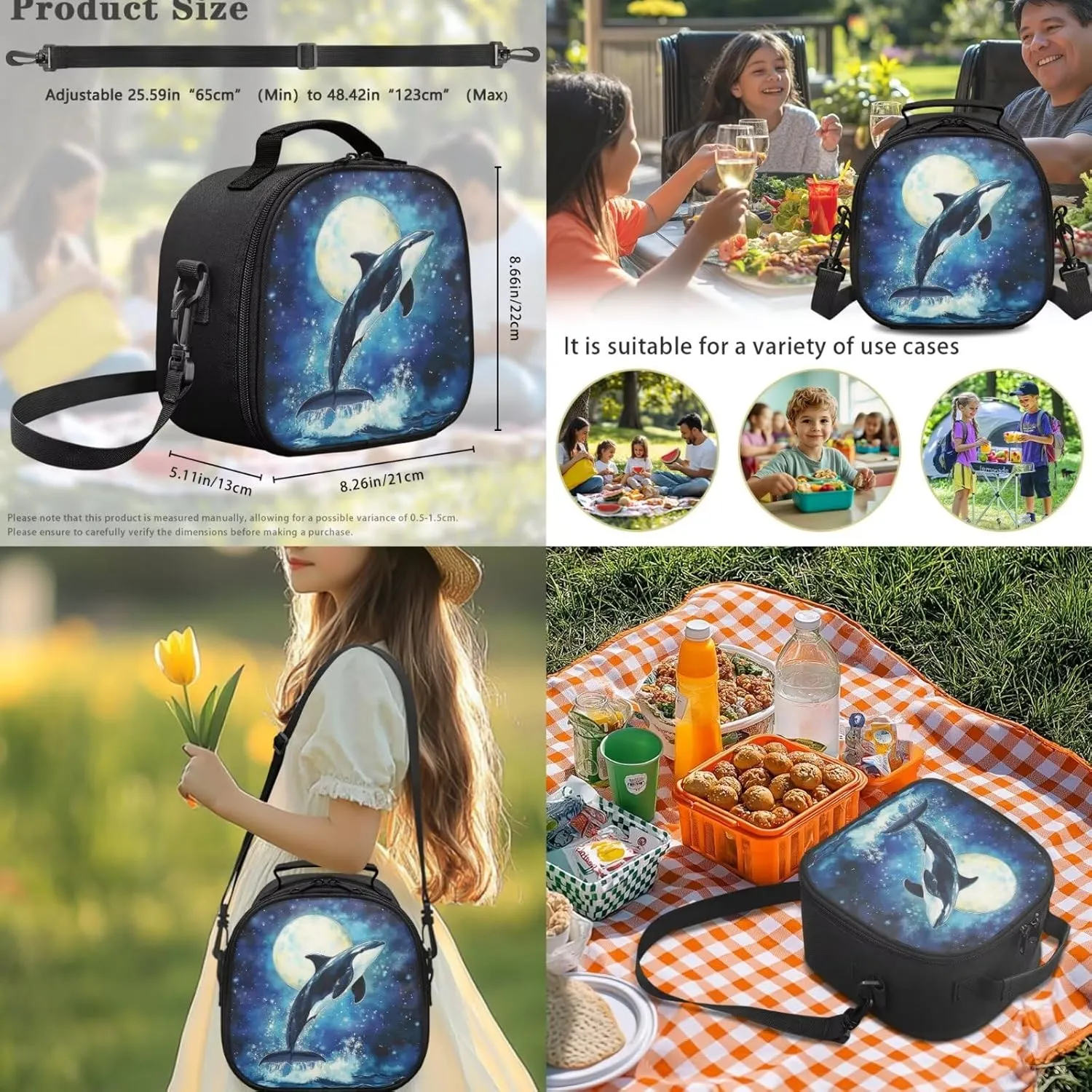 Boys Backpacks Ages 8-10 Killer Whale Backpack and Lunch Box Set Boys for Elementary School Breathable 4 in 1 Set Kids Book Bag Lightweight Teens Shoulder Bag