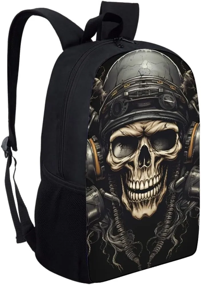 Boys Cool Skull Printed Bookbags Backpacks Kid Teen Child Casual Lightweight Schoolbag Travel Daypack,Rock Skull