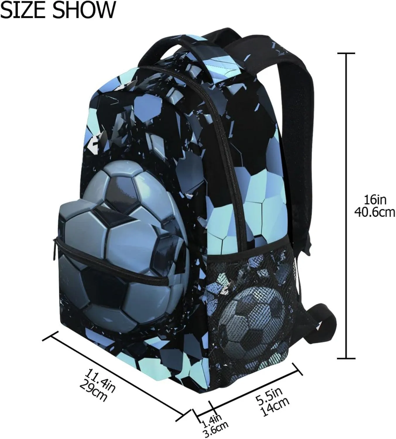 Boys Girls Kids Sport 3D Soccer School Backpacks Bookbag, Elementary School Bag Travel Backpack Daypack