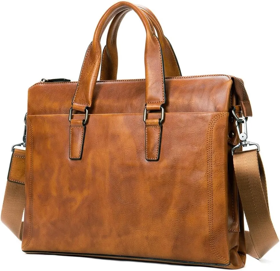 Briefcase Men's Business Top Layer Cowhide Hand Crossbody Bag Computer Bag