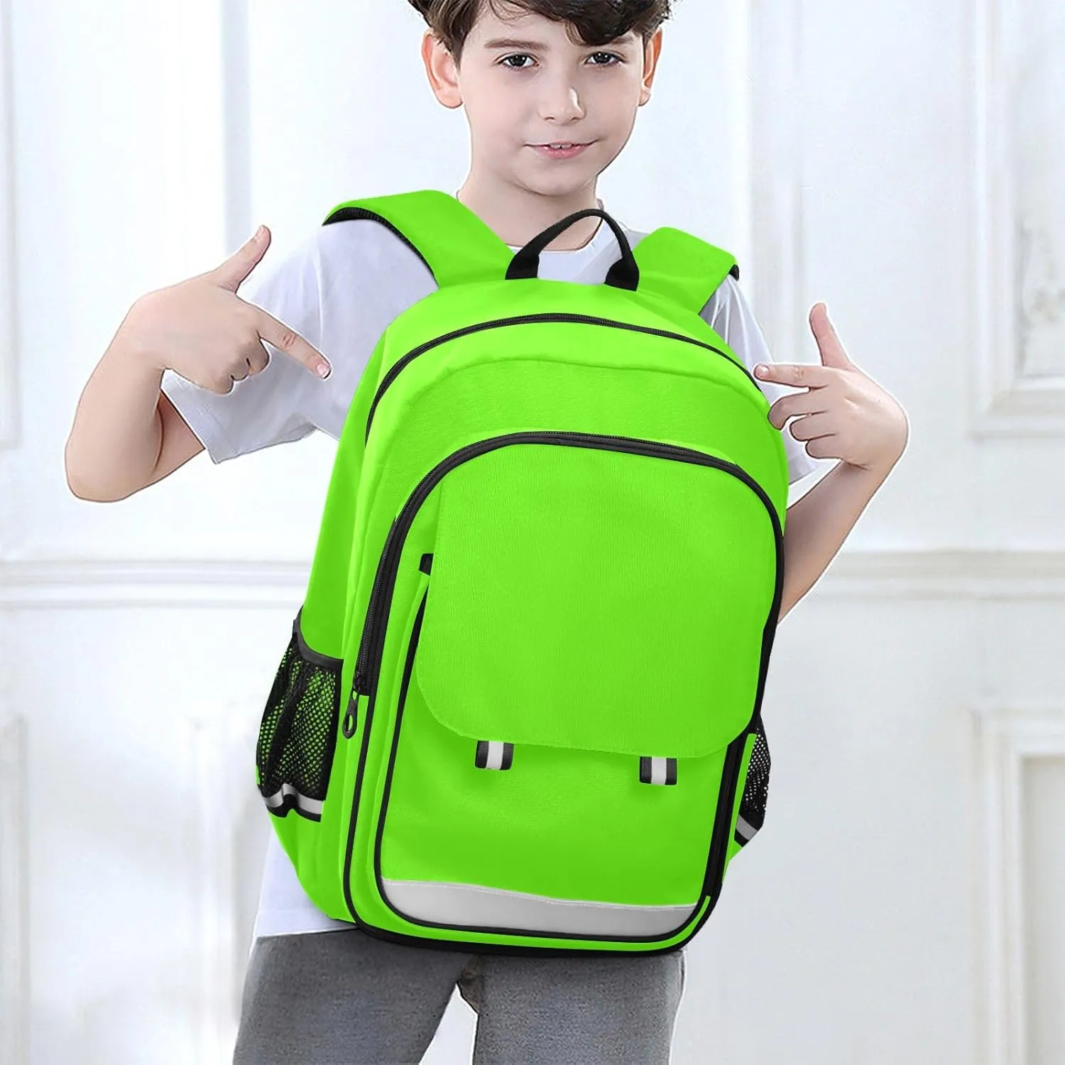 Bright Green Kid Backpacks, Backpack for School, Large Capacity Anti Theft Backpack, Backpacks for School Girls