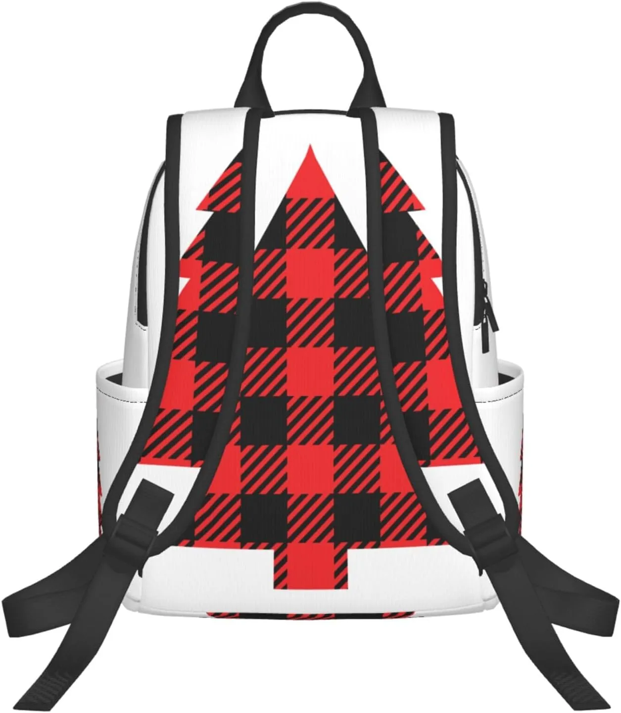 Buffalo Plaid Christmas Tree Casual Backpacks Large Capacity Laptop Backpack Sports Rucksack Travel Daypack Adjustable Shoulder Strap Work Bag for Outdoor Camping