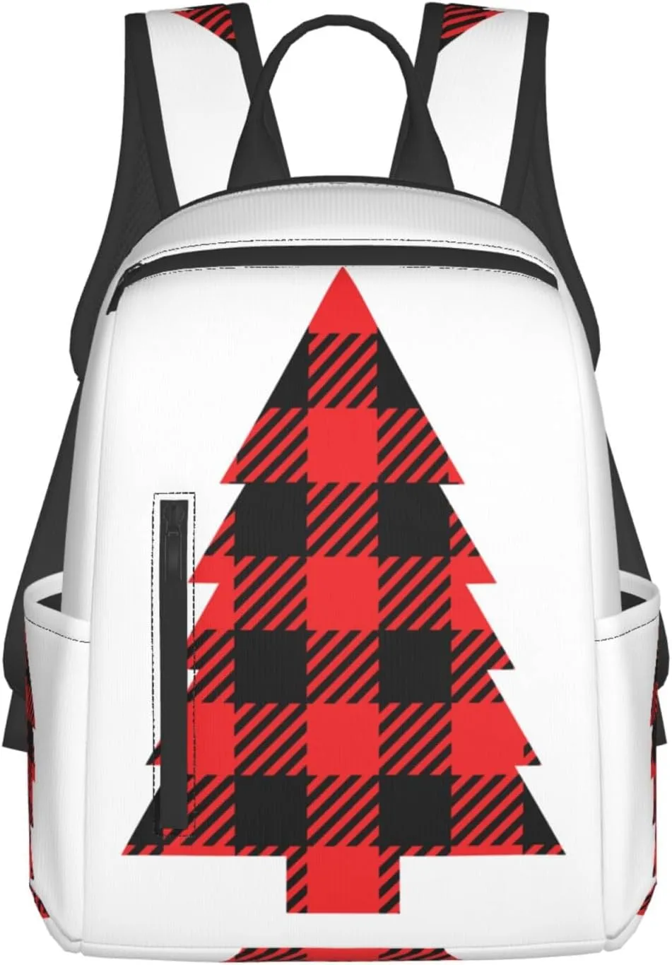 Buffalo Plaid Christmas Tree Casual Backpacks Large Capacity Laptop Backpack Sports Rucksack Travel Daypack Adjustable Shoulder Strap Work Bag for Outdoor Camping