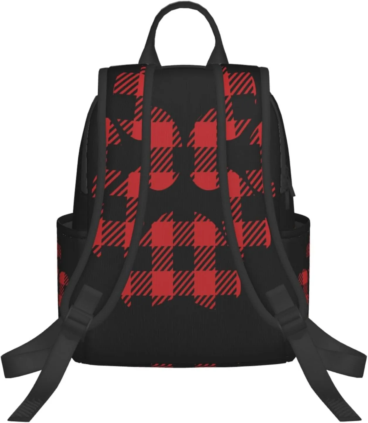 Buffalo Plaid Paw Casual Backpacks Large Capacity Laptop Backpack Sports Rucksack Travel Daypack Adjustable Shoulder Strap Work Bag for Outdoor Camping