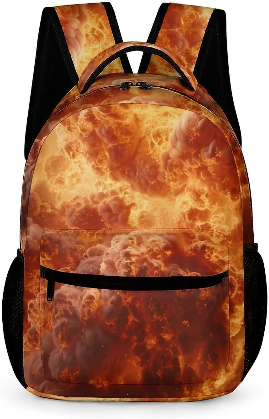 Burning Flames Explosion Fireball Unisex Small Backpack Lightweight Shoulder Bag Travel Daypack