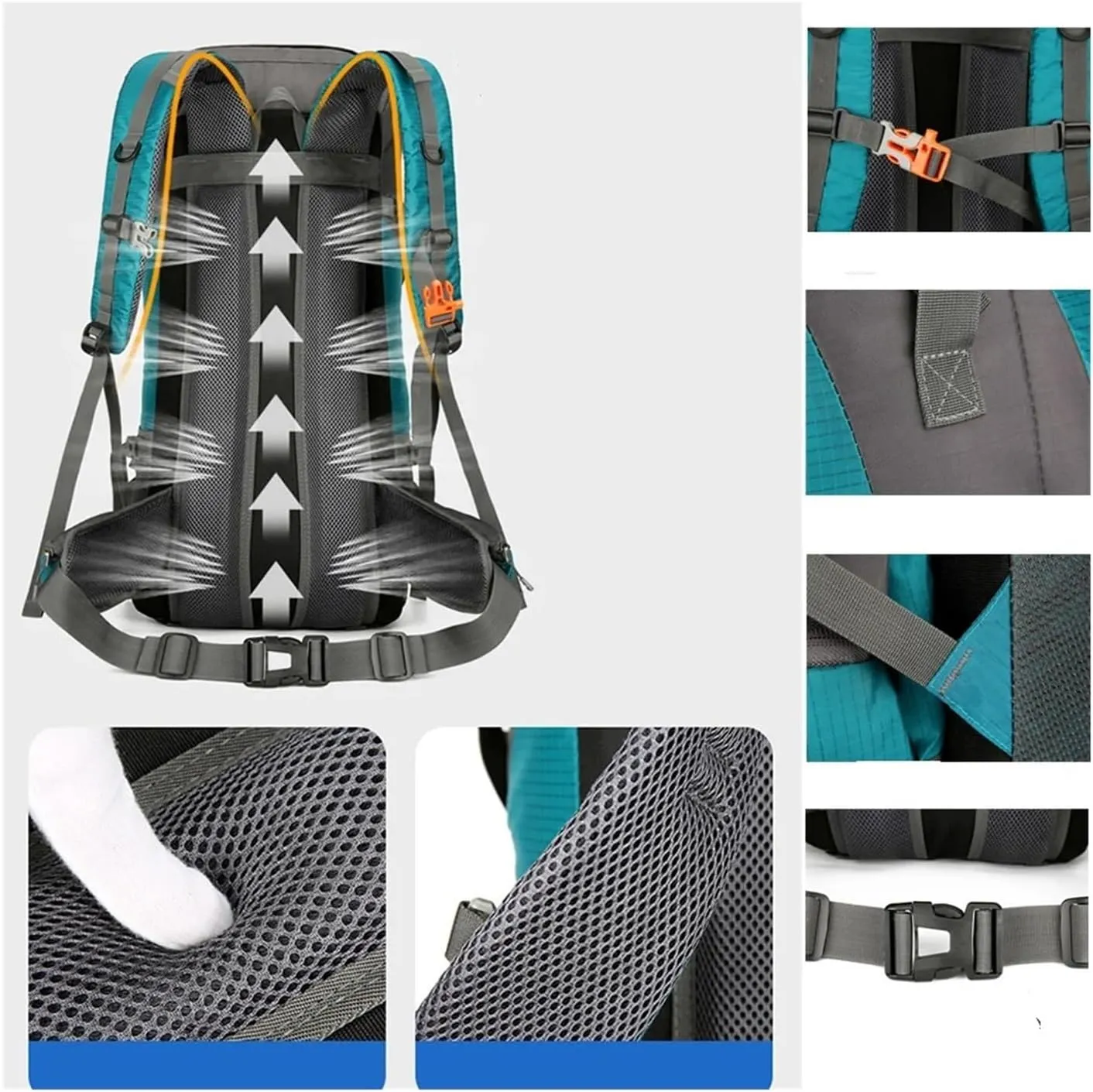 Business Backpack Camping Travel With Rain Cover Outdoor Mountaineering Backpack Shoulder Mountaineering Bag(Orange)
