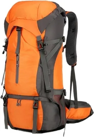 Business Backpack Camping Travel With Rain Cover Outdoor Mountaineering Backpack Shoulder Mountaineering Bag(Orange)