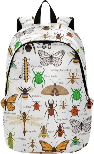 Butterfly Insects Ladybug Laptop Backpack Travel Hiking Camping Work Computer Back Packs Book Bags for Women Men