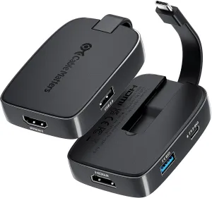 Cable Matters 4-in-1 Portable USB C Hub HDMI 4K@60Hz & 100W Charging for iPhone 16/15 Pro, 10Gbps, USB-C Digital AV Multiport Adapter, USBC HDMI Hub Compatible with Thunderbolt 4 for MacBook, XPS