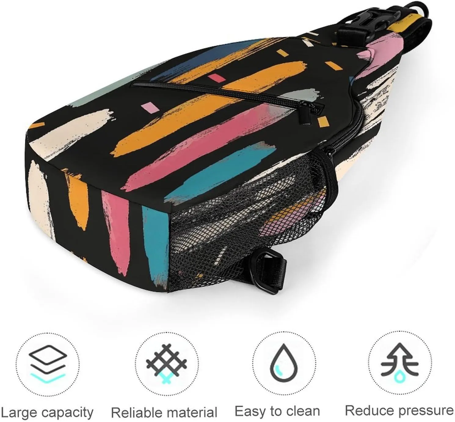 Cactus And Flowers Sling Bag Lightweight Crossbody Chest Pack Travel Shoulder Bag with Adjustable Strap
