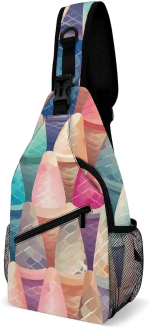 Cactus And Flowers Sling Bag Lightweight Crossbody Chest Pack Travel Shoulder Bag with Adjustable Strap