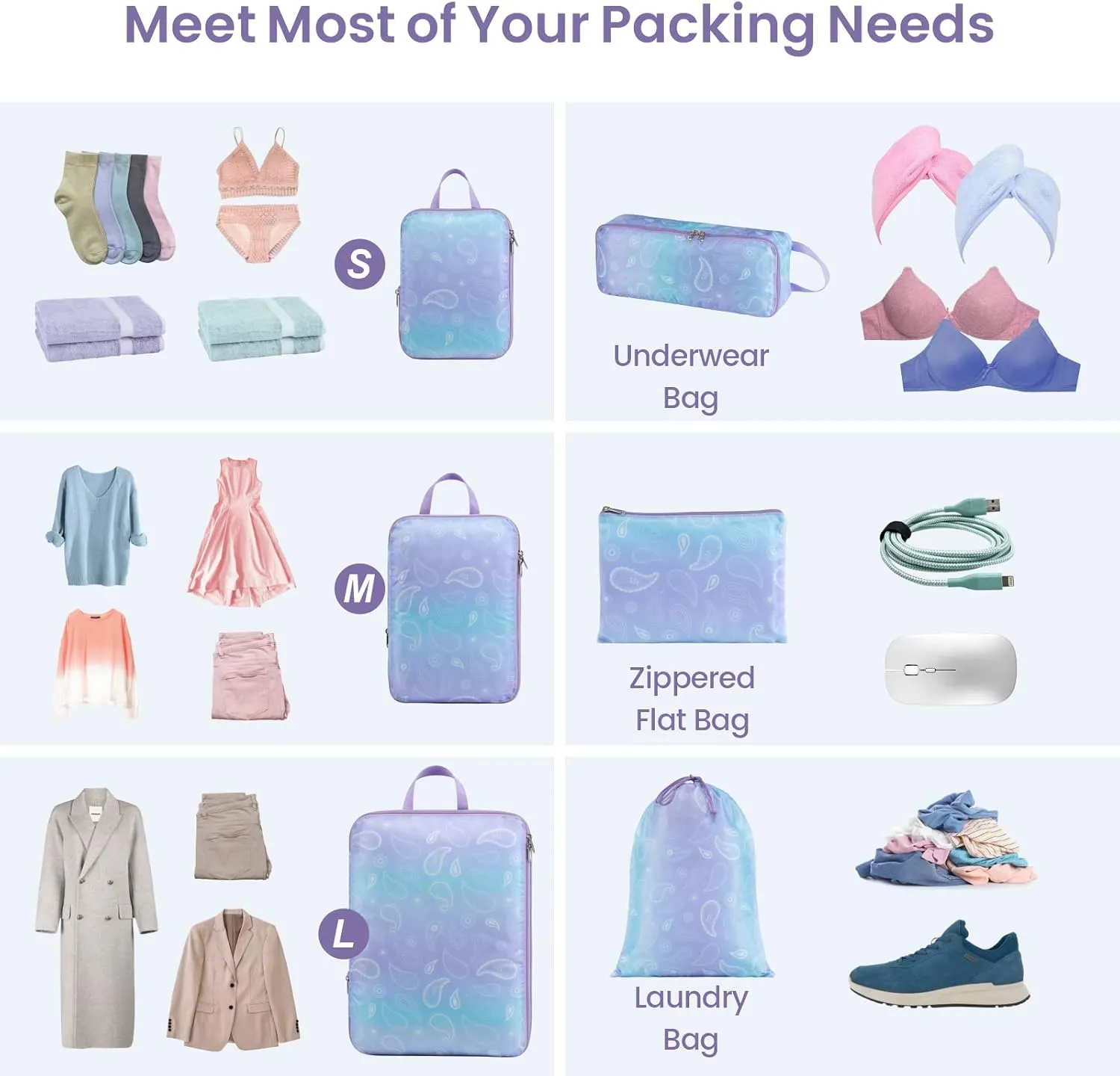 Cambond Mesh Compression Packing Cubes Travel - Space Saving Packing Cubes for Travel Women, Lightweight Compression Cubes for Travel Bags Luggage Packing Organizer for Suitcases