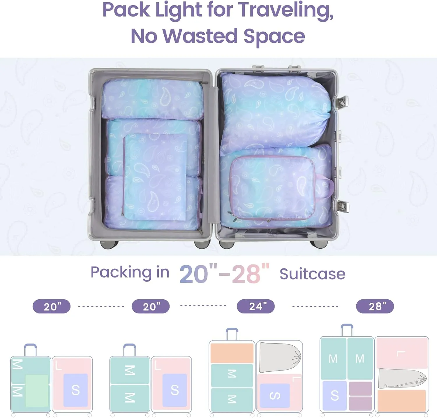 Cambond Mesh Compression Packing Cubes Travel - Space Saving Packing Cubes for Travel Women, Lightweight Compression Cubes for Travel Bags Luggage Packing Organizer for Suitcases