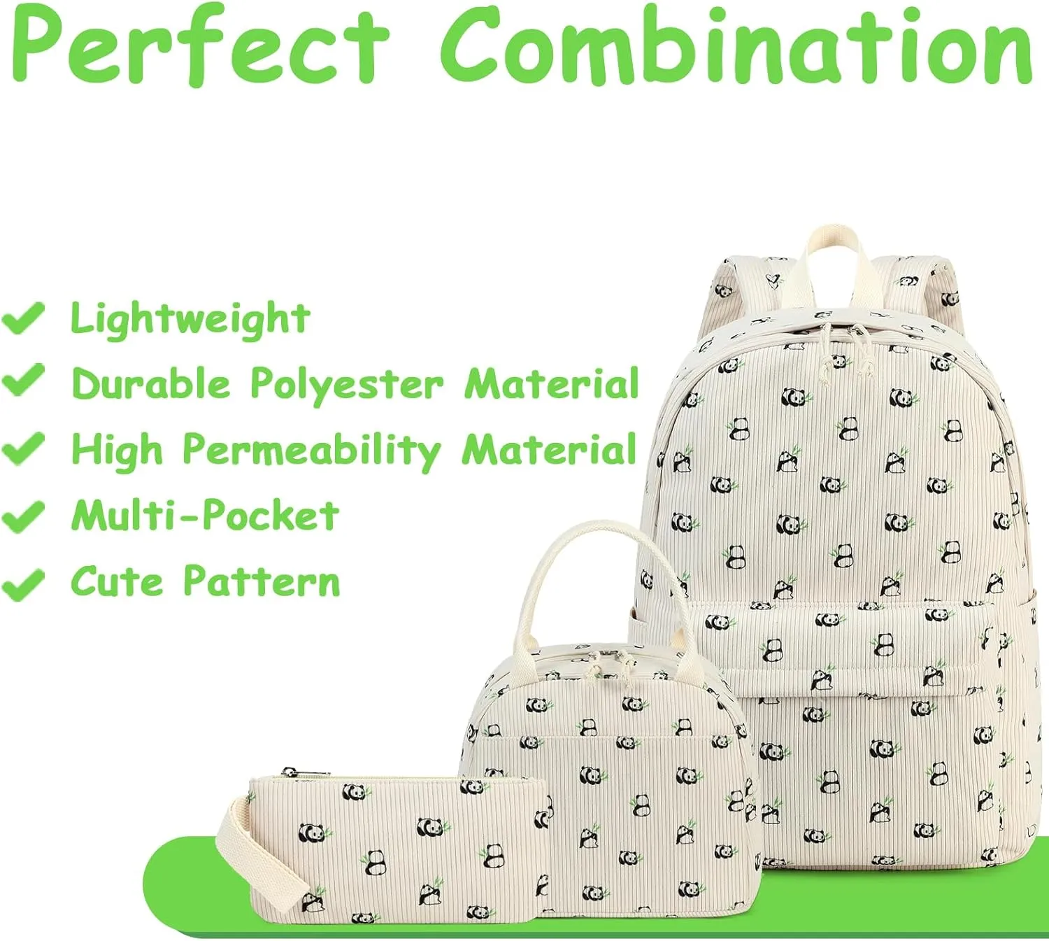 CAMTOP Backpack for School Kids Cute Backpacks for Girls Elementary Lighweight Bookbag with Lunch Box Pencil Case 3 in 1