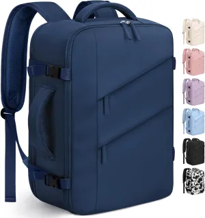 Capolo Travel Backpack for Women Men Waterproof Laptop Backpack Flight Approved Carry On Backpack Overnight Weekender Bag College Bookbag for Business, Work, Traveling Fits 15.6 '' Laptop,Navy Blue