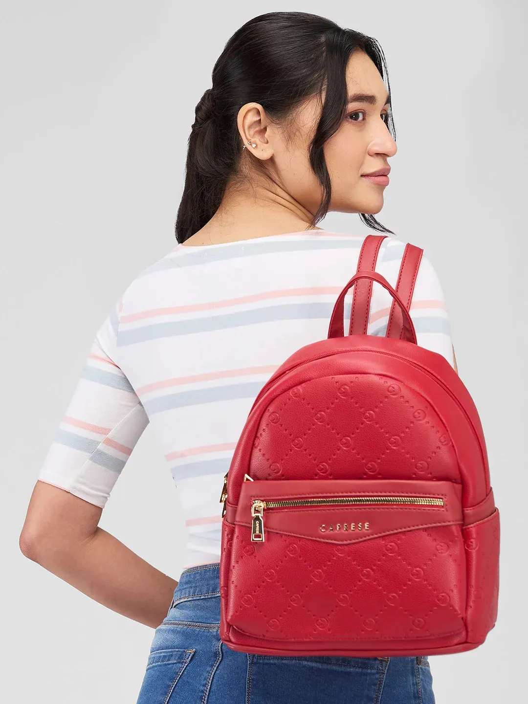 Caprese Brianna Medium Red Backpack