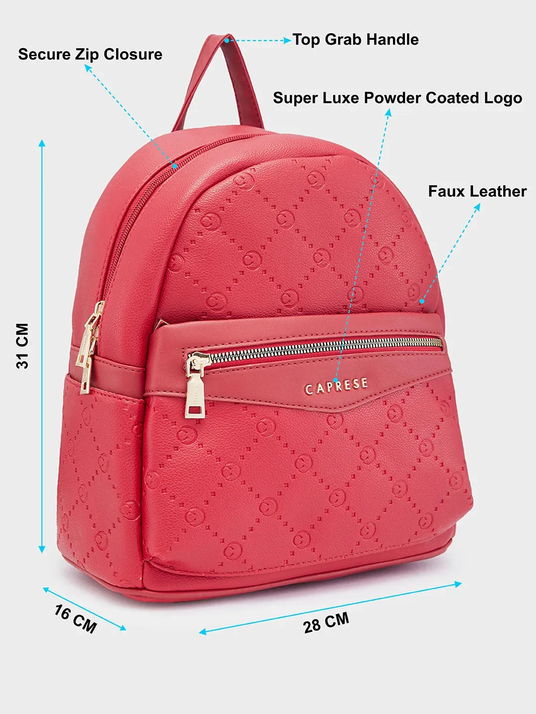 Caprese Brianna Medium Red Backpack