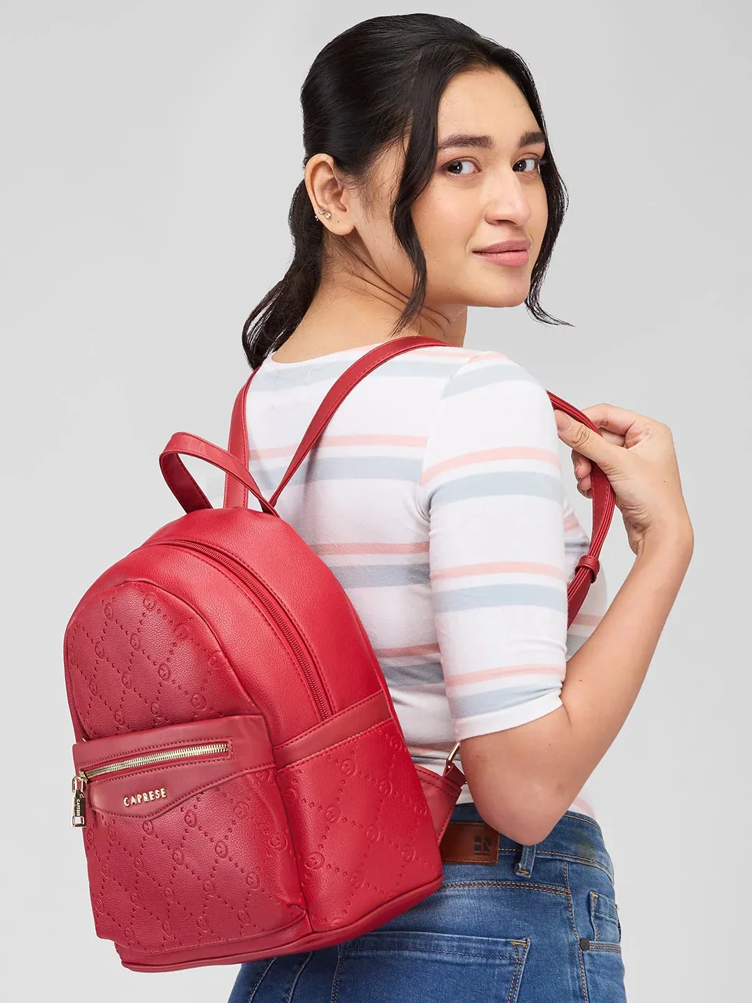 Caprese Brianna Medium Red Backpack