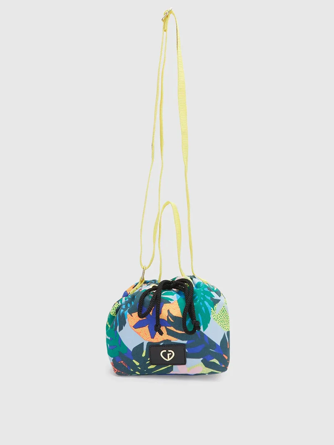 Caprese Octavia Small Blue Grey Drawstring Sling