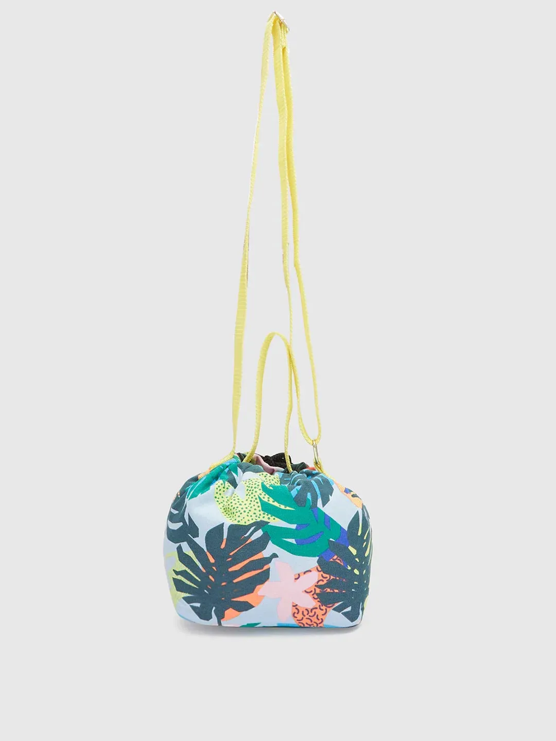 Caprese Octavia Small Blue Grey Drawstring Sling
