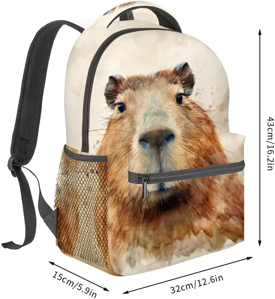 Capybara Backpack Travel Backpacks Laptop Rucksack,School Bookbag for Women Kids Boys Girls,Animal Back Pack Accessories Bags,Ideal Gifts for Work, Outdoor Adventures