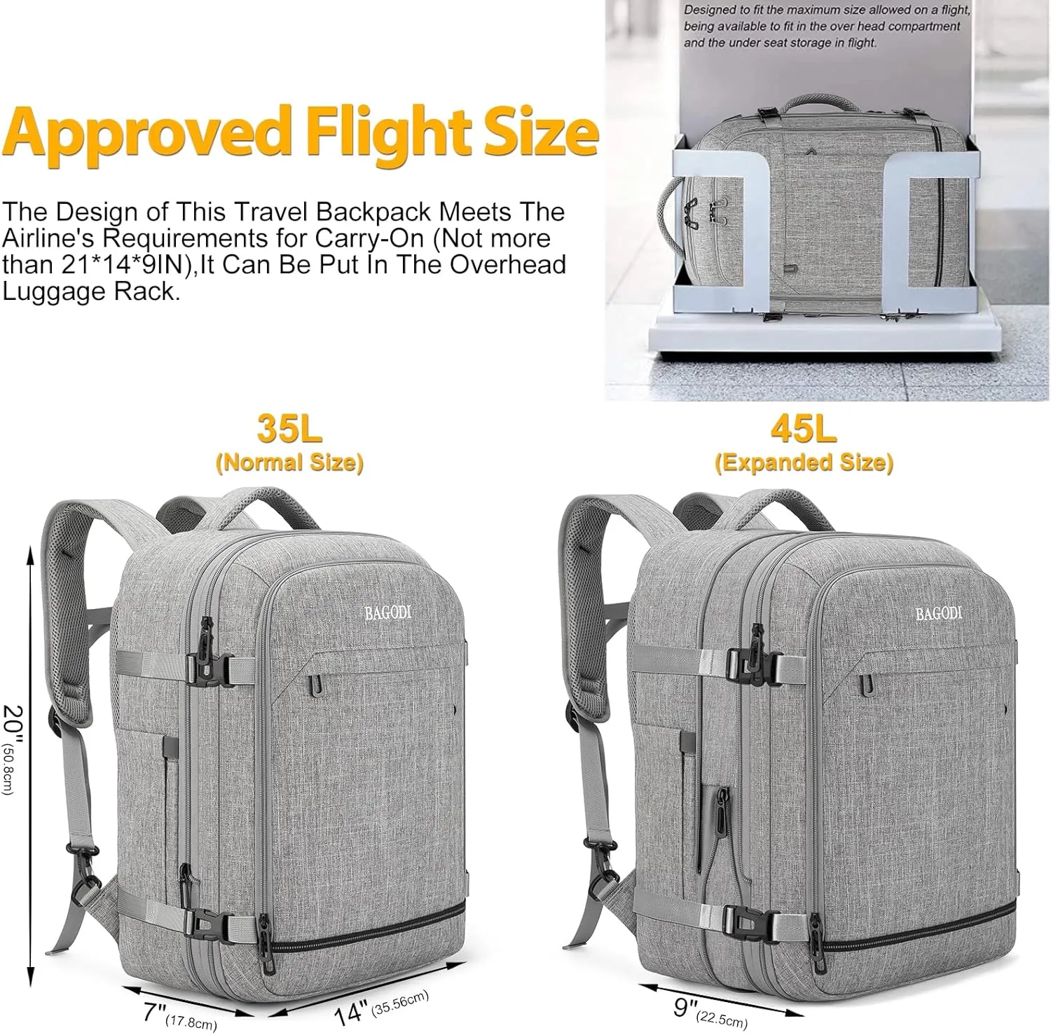 Carry On Backpack for Men Women,42L Flight Approved Travel Backpack with 4 Packing cubes,Expandable Water-resistant 17Inch Laptop Backpack,Casual Daypack Businless Weekend Hiking