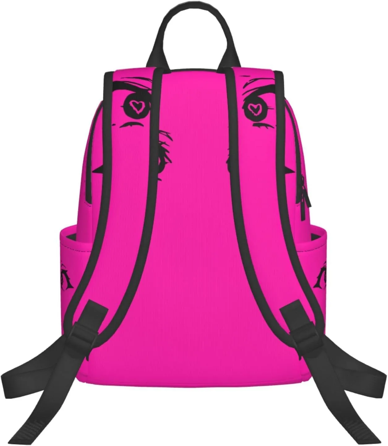 Cartoon Cute Hearts Eyes Casual Backpacks Large Capacity Laptop Backpack Sports Rucksack Travel Daypack Adjustable Shoulder Strap Work Bag for Outdoor Camping
