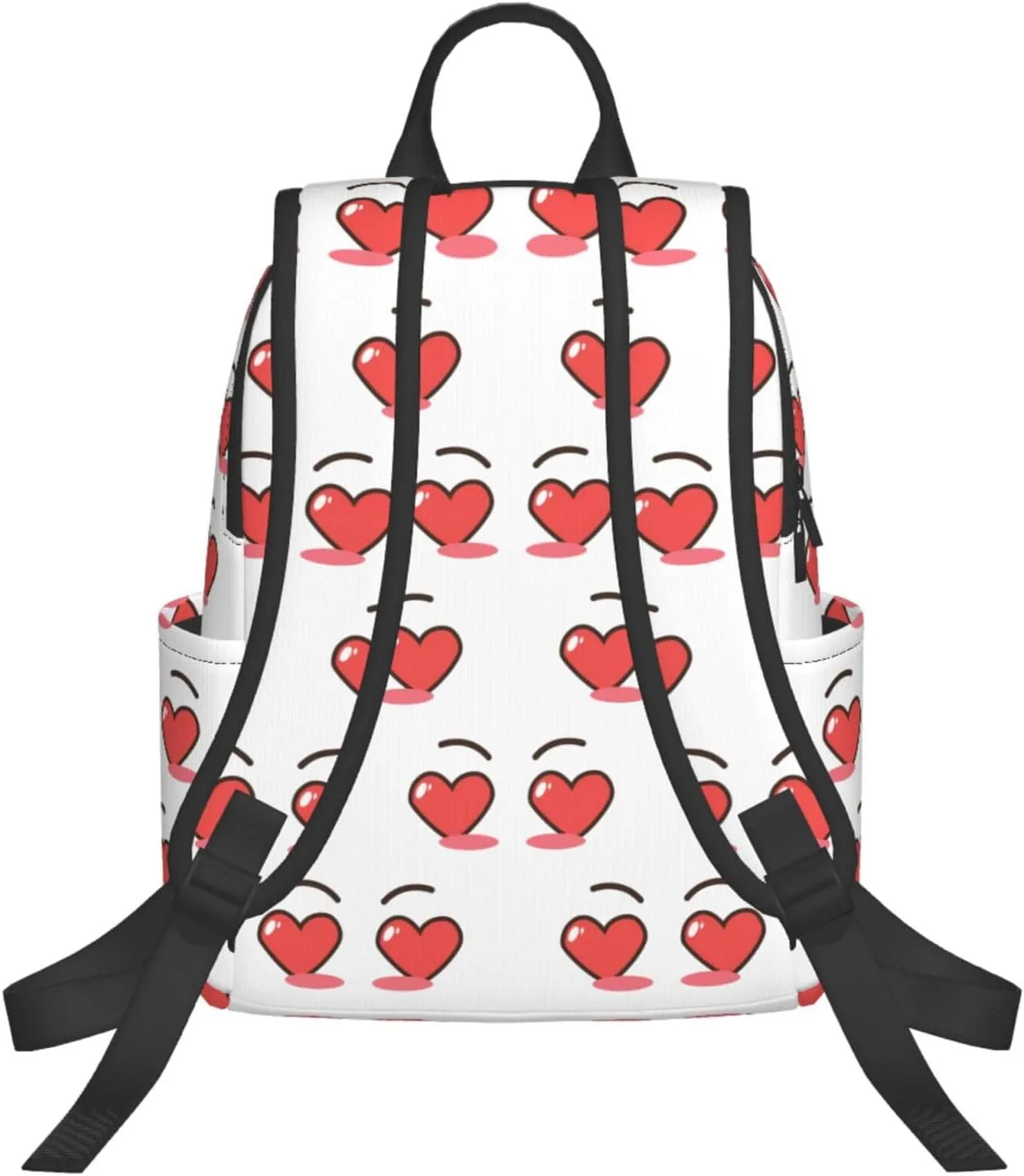 Cartoon Cute Love Hearts Eyes Casual Backpacks Large Capacity Laptop Backpack Sports Fitness Rucksack Travel Carry-On Daypack Adjustable Shoulder Strap Work Bag for Outdoor Camping