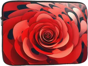 Cartoon Red Flower Vortex Spiral Prints Shockproof Portable Laptop Sleeve Bag 15 inch - Protective Case for Men and Women's Business Travel, Office Daily Use