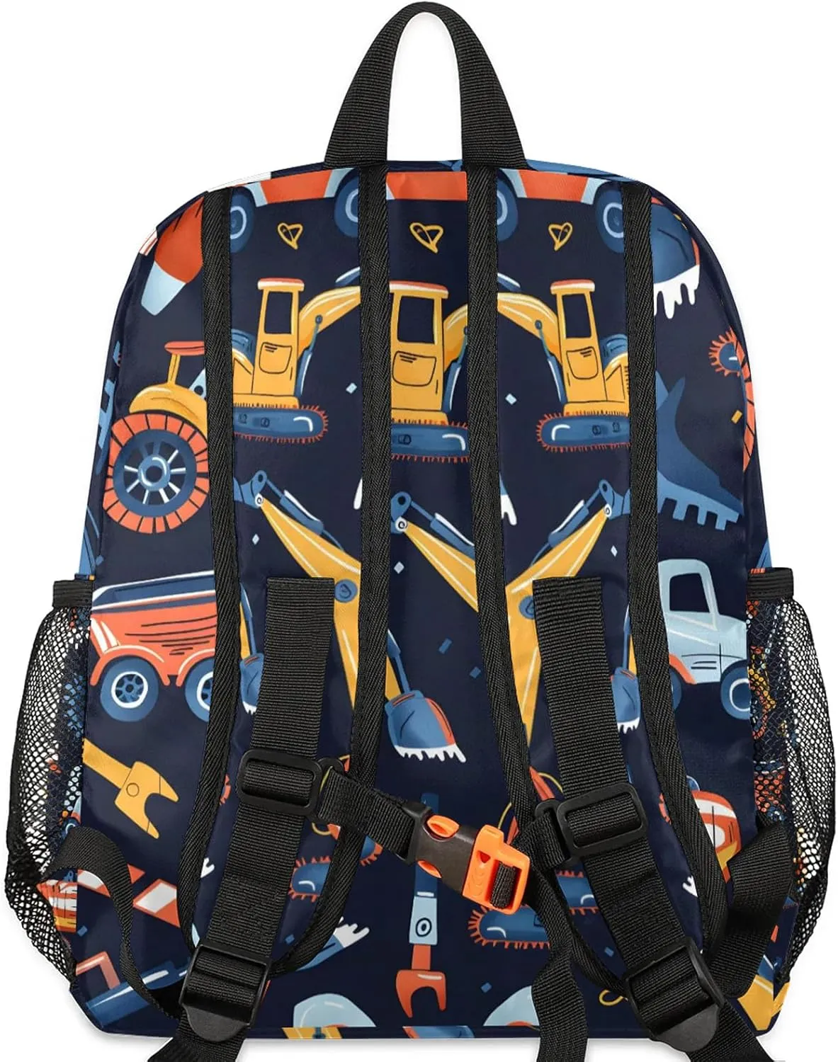 Cartoon Vehicle Construction Car Personalized Backpack Bag with Name Lightweight Custom Shoulder Bags Waterproof Casual Backpacks Travel Laptop Bag for Work Picnic 12in