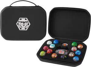 Case Compatible with Bakugan, Toy Organizer Bag for Figures, BakuCores, Armored Alliance, Geogan Rising with Mesh Pocket - Mini Toys Container Holder (Bag Only)-Black
