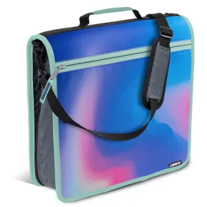 Case-it The Print Mighty Zip Tab Zipper Binder - 3 Inch O-Rings - 5 Color Tab Expanding File Folder - Multiple Pockets - 600 Sheet Capacity - Comes with Shoulder Strap - Northern Lights D-146-P
