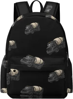 Cement Truck Backpack for Mens Womens Shoulder Backpacks Travel Bag Laptop 16.5x11.8x5.9in