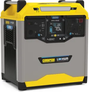 Champion Power Equipment 100593 3276-Wh Power Station 3200/1600-Watt Portable Lithium-Ion Battery Solar Generator