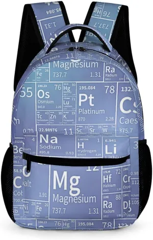 Chemical Elements from Periodic Table Travel Backpack Cute Daypack Laptops Back Pack Purse Computer Bag for Men Women