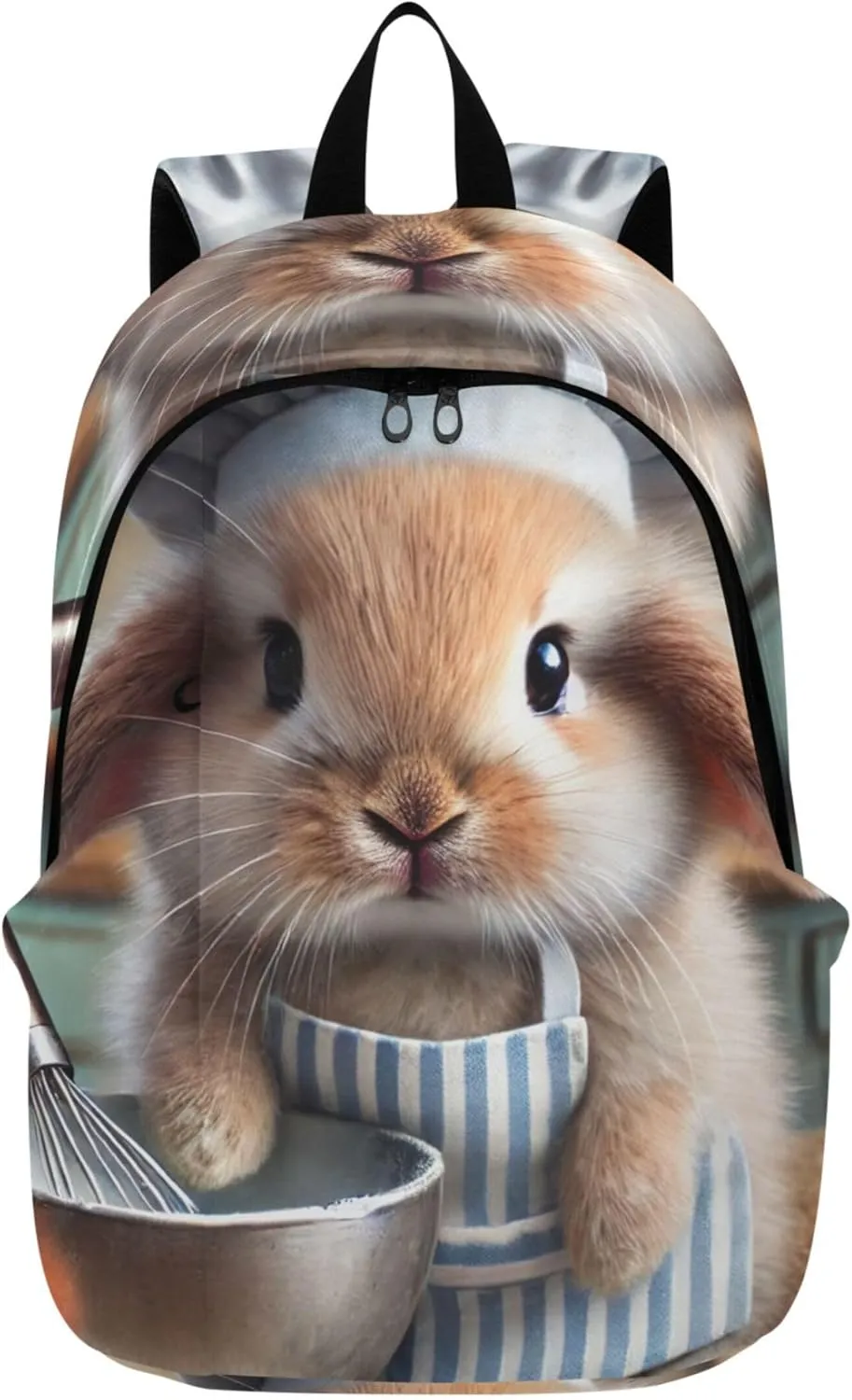 CHIFIGNO Cute Baking Bunny Chef Casual Backpack for Men Women Casual Cool Teen Backpacks for Girls